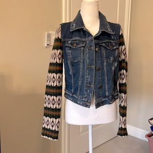 Free people distressed denim jacket